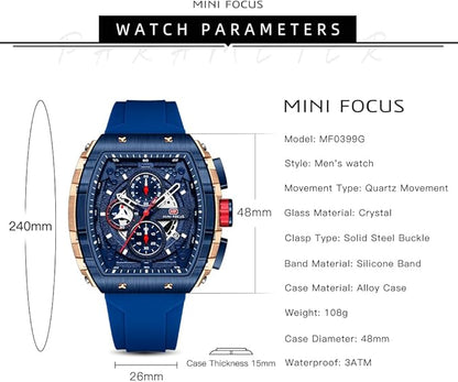 MINI FOCUS Fashion Hollow Big Dial Watch