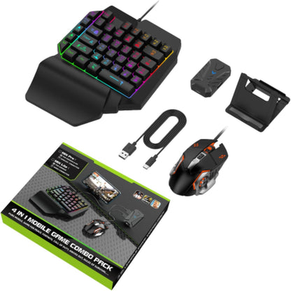 One Hand RGB Gaming Keyboard and Mouse Combo