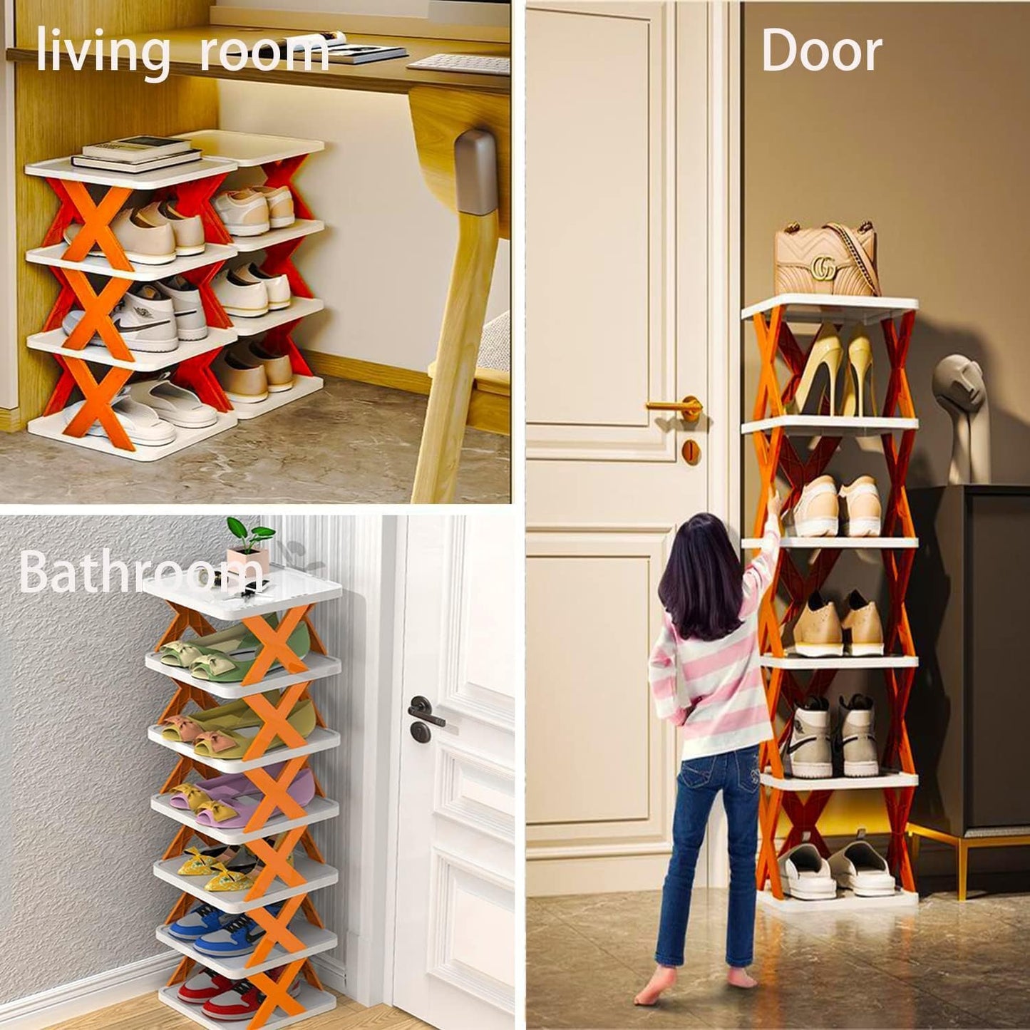 X-Shaped Shoe Rack