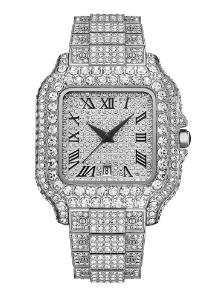 Straight European  Diamond Watch